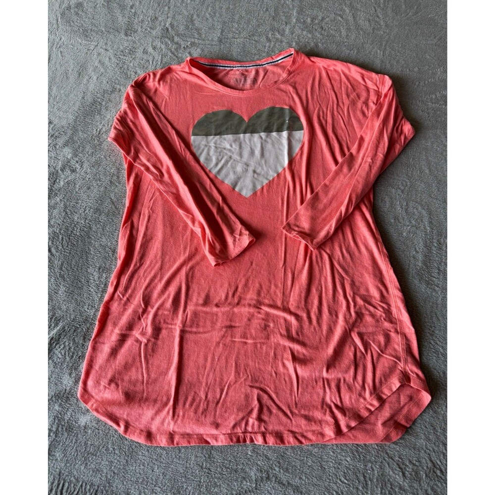 Victoria's Secret Pink Cotton long sleeve heart nightgown M